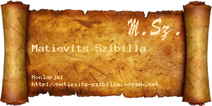 Matievits Szibilla névjegykártya